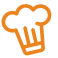 chef kok icoontje ORANJE schuin